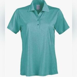 NWT Paige & Tuttle Women’s Heather Blue Teal Short Sleeve Polo Shirt - XL